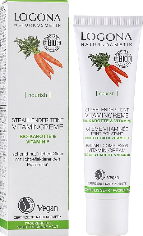Moisturising & Firming Vitamin Cream - Logona Facial Care Vitamin Cream Organic Carrot — photo N2