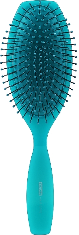 11-Row Massage Hair Brush, turquoise - Titania — photo N1
