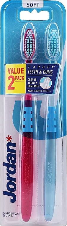 Toothbrush Soft, purple+blue - Jordan Target Teeth Toothbrush  — photo N4