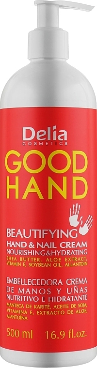 Nourishing & Moisturizing Hand & Nail Cream - Delia Cosmetics Good Hand Beautifying Hand & Nail Cream with Shea Butter+ Aloe — photo N1