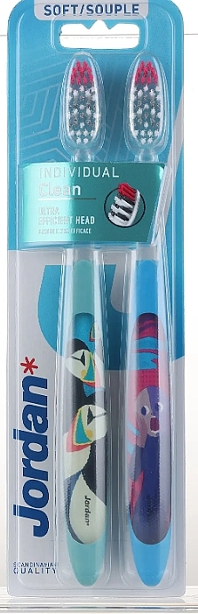 Soft Toothbrush, toucan + blue and red - Jordan Individual Clean Soft — photo N1