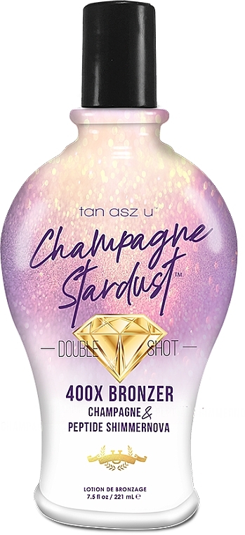 Shimmering Self-Tanning Lotion with Moisturizing & Nourishing Effect - Tan Asz U Double Shot Champagne Stardust 400X Bronzer — photo N1
