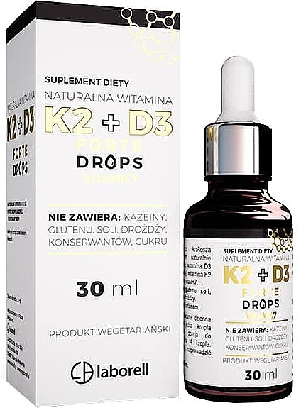 K2+D3 Forte Drops Dietary Supplement - Laborell — photo N1