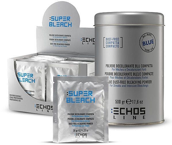 Dust-free Blue Blond Powder - Echosline Bleaching Polvere Decolorante Blu Compatta — photo N1