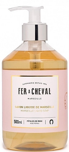 Rose Petals Marseille Liquid Soap - Fer A Cheval Marseille Liquid Soap Rose Petals — photo N1