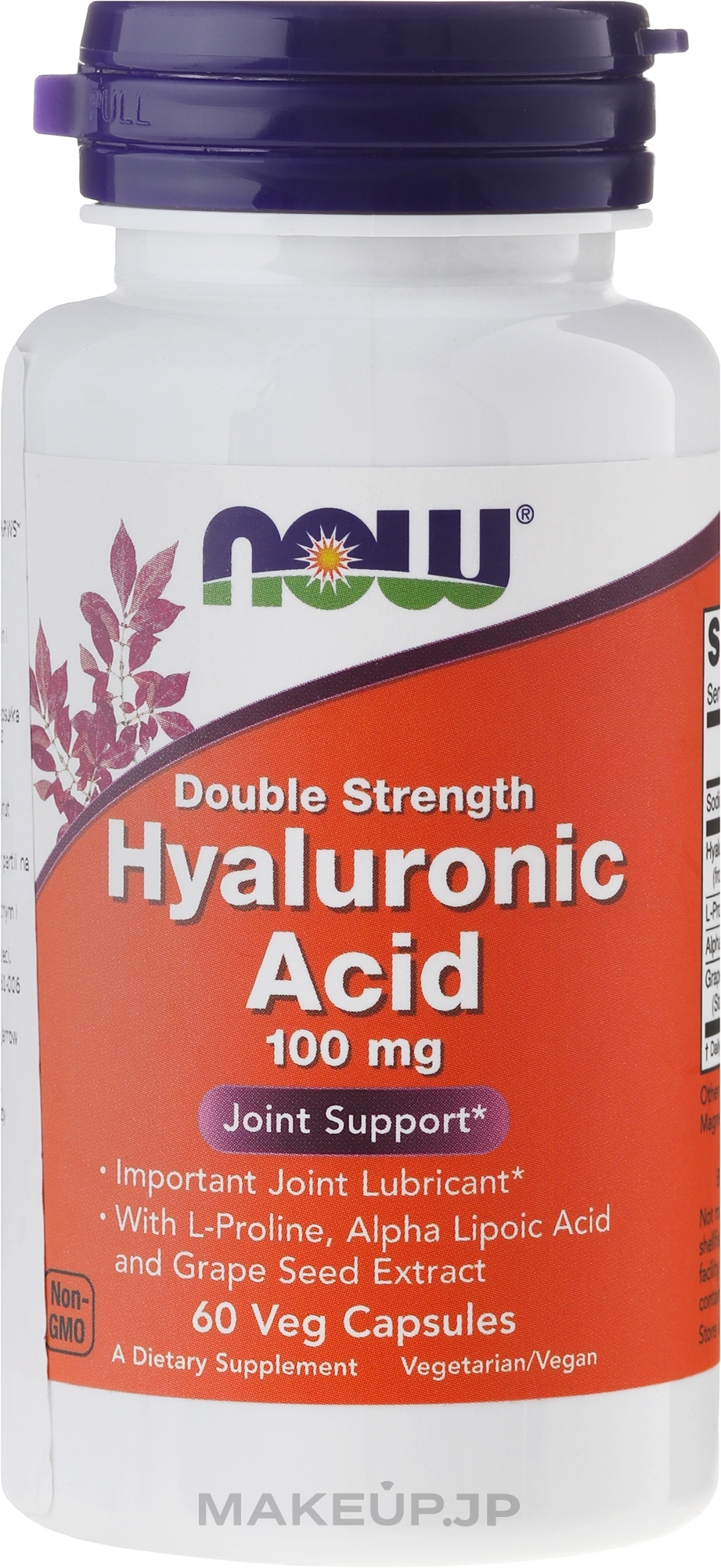 Hyaluronic Acid - Now Foods Hyaluronic Acid 100 mg — photo 60 szt.