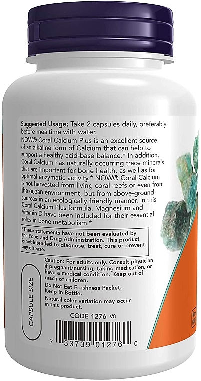 Coral Calcium Dietary Supplement - Now Foods Coral Calcium Plus — photo N3