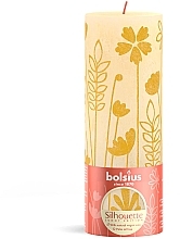 Fragrances, Perfumes, Cosmetics Cylinder Candle Rustic Silhouette Butter Yellow, 190/68 mm - Bolsius Candle