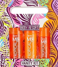 Fragrances, Perfumes, Cosmetics Travel Kit 'Tropical Mango' - Body Resort Tropical Mango Vanity Kit (sh/gel/100 ml + b/milk/100 ml + b/spr/50 ml)