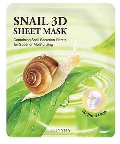 Snail Face Mask - Missha Healing Snail 3d Sheet Mask — photo N1