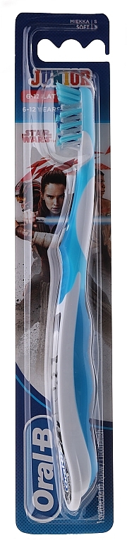 Soft Toothbrush 6-12 years, white & light blue - Oral-B Junior Star Wars Lord Vader — photo N5