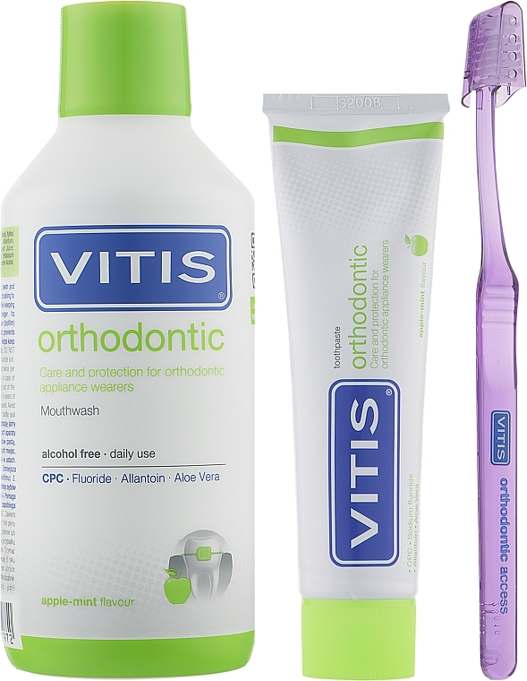 Set - Dentaid Vitis Orthodontic (toothpaste/100ml + toothbrush + mouthwash/500ml) — photo N3