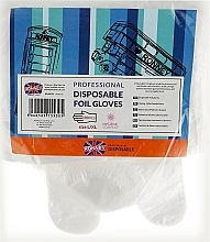 Disposable Gloves, transparent, size L/XL, 100 pcs - Ronney Professional Disposable Foil Gloves — photo N1