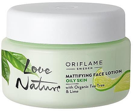 Matte Face Balm with Organic Tea Tree and Lime - Oriflame Love Nature Mattifyng Face Lotion — photo N1