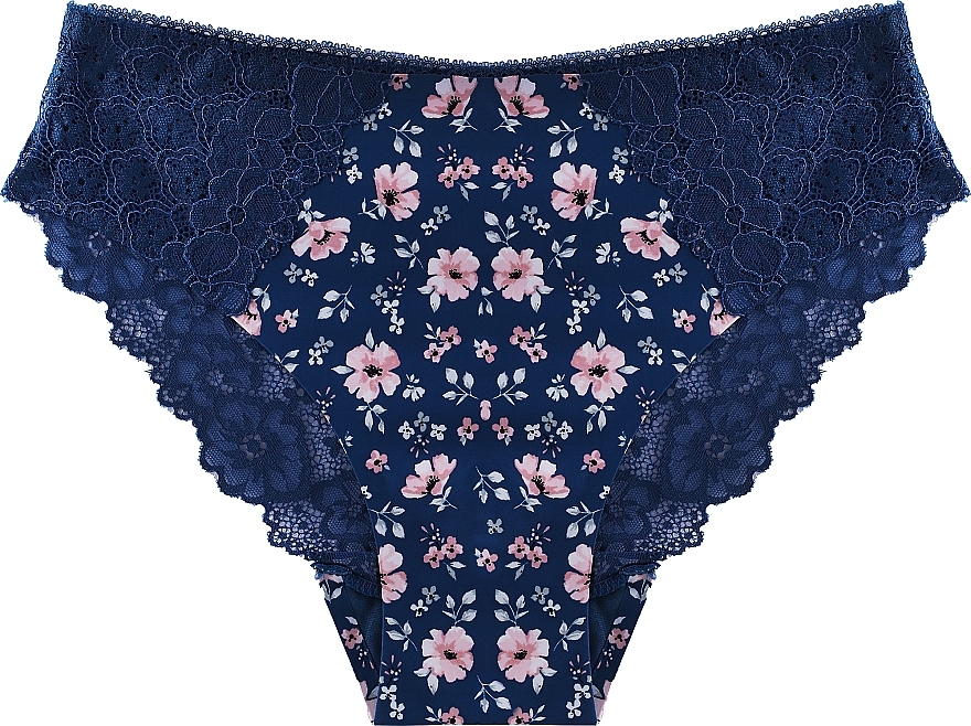 Elastic Lace Bikini Panties, blue - Moraj — photo N1