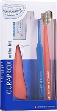 Set 20 (orange, blue, orange) - Curaprox Ortho Kit (brush/1pcs + brushes 07,14,18/3pcs + UHS/1pcs + orthod/wax/1pcs + box) — photo N1