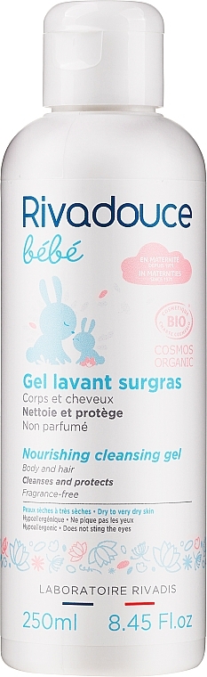 Hair and Body Cleansing Gel - Rivadouce Bebe Superfatting Cleansing Gel — photo N1