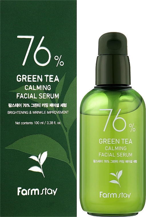 76% Green Tea Face Serum - FarmStay Green Tea Calming Facial Serum — photo N4