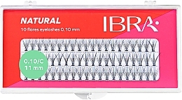 Individual Lashes "C", 010, 11 mm - Ibra Eyelash Knot Naturals — photo N2