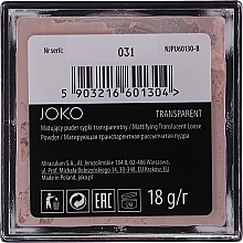 Mattifyining Transparent Loose Powder - Joko Mattifyining Transparent Loose Powder — photo N6