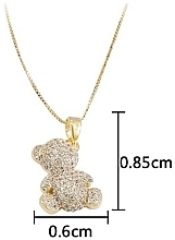 Surgical Steel Teddy Bear Necklace, 14K Gold Plated - Ecarla — photo N4