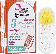 Replaceable Toothbrush Heads, soft, 3 pcs - Lamazuna — photo N3