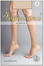 Women Knee Socks "Summer", 8 Den, nero - Veneziana — photo N2