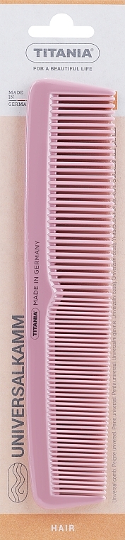 Plastic Comb 19.5 cm, light pink - Titania — photo N1