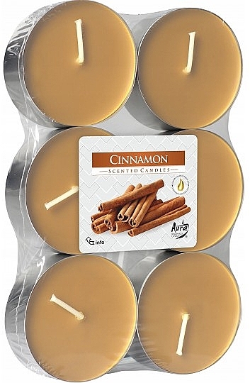 Cinnamon Tealight Set - Bispol Cinnamon Maxi Scented Candles — photo N1