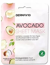 Fragrances, Perfumes, Cosmetics Facial Sheet Mask - Derma V10 Avocado Sheet Mask