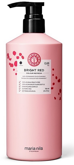 Hair Mask - Maria Nila Colour Refresh Bright Red — photo N1