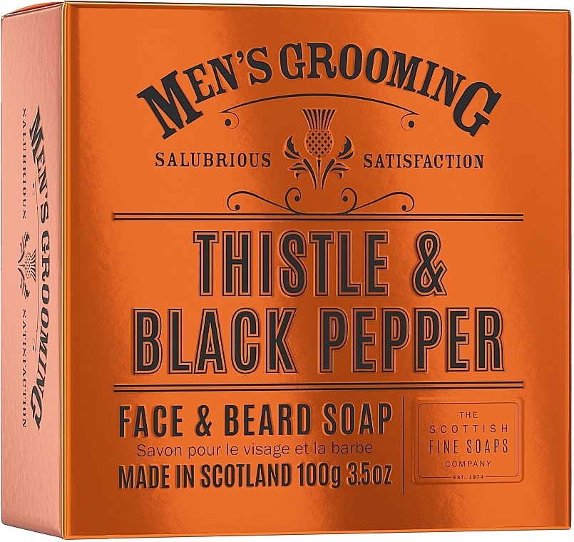 Scottish Fine Soaps Thistle & Black Pepper Face & Beard Soap - Face and Beard Soap — photo N1