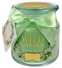 Fragrances, Perfumes, Cosmetics Scented Candle, 10x11 cm., 360g - Artman Wild Garden Jasmin & Lilac