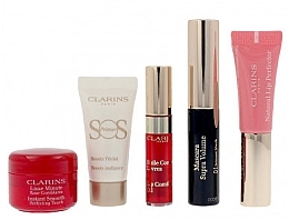 Fragrances, Perfumes, Cosmetics Set - Clarins Make-Up Heroes Set (primer/4ml + mascara/3ml + primer/5ml + lip/gloss/5ml + lip/stain/2.8ml)