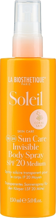 Sunscreen Body Spray SPF 20 - La Biosthetique Soleil Sun Care Invisible Body Spray SPF 20 — photo N1