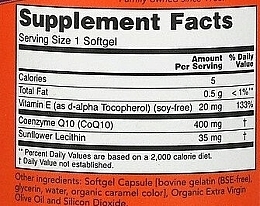 Coenzyme Q10, 60 capsules - Now Foods CoQ10 With Vitamin E & Lecithin — photo N4