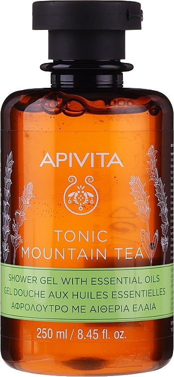 Shower Gel "Mountain Tea" with Essential Oils - Apivita Tonic Mountain Tea Shower Gel with Essential Oils — photo N1