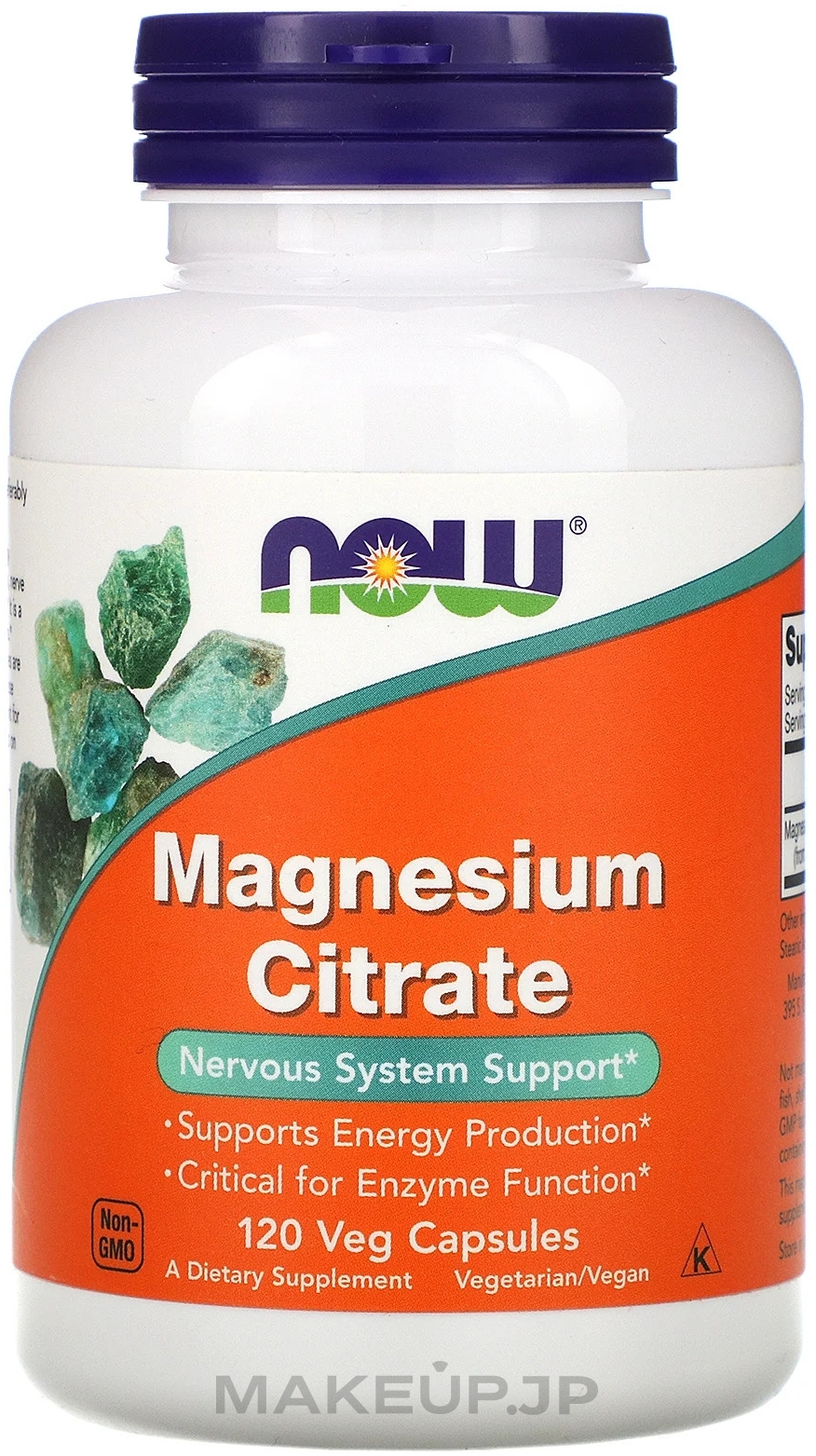Magnesium Citrate Minerals, capsules - Now Foods Magnesium Citrate Veg Capsules — photo 120 szt.