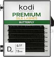 Butterfly Green False Lashes D 0.10 (6 rows: 13 mm) - Kodi Professional — photo N1