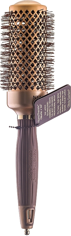 Thermal Brush d 45 mm - Olivia Garden Expert Blowout Shine Wavy Bristles GOLD&BROWN 45 — photo N1