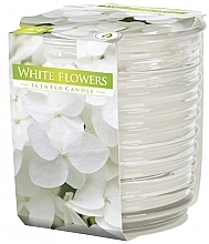 Fragrances, Perfumes, Cosmetics Scented Candle in Ribbed Glass 'White Flowers' - Bispol Scented Candle White Flowers