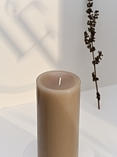 Cylinder Candle, diameter 7 cm, height 15 cm - Bougies La Francaise Cylindre Candle Taupe — photo N2