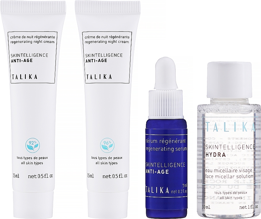 Set - Talika Anti-Age Essentials Travel Kit (micel/water/30ml + f/cr/15ml + f/cr/15ml + serum/7ml + bag) — photo N2