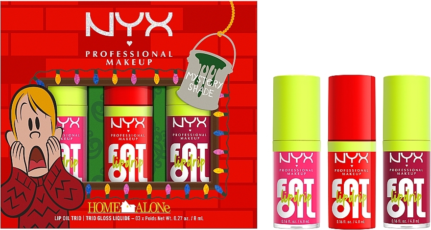 NYX Professional Makeup Home Alone Fat Oil Lip Drip Trio (3xlip/oil/4.8ml)	 - リップメイクアップキット — photo N1