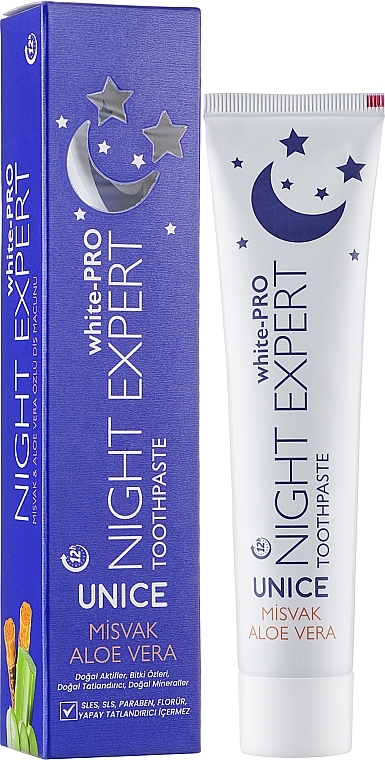 Repairing Toothpaste with Miswak & Aloe Vera - Unice White-Pro Night Expert Toothpaste — photo N2