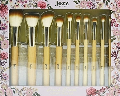 Makeup Brush Set, 10 pcs - Jozz French Escape Collection — photo N1