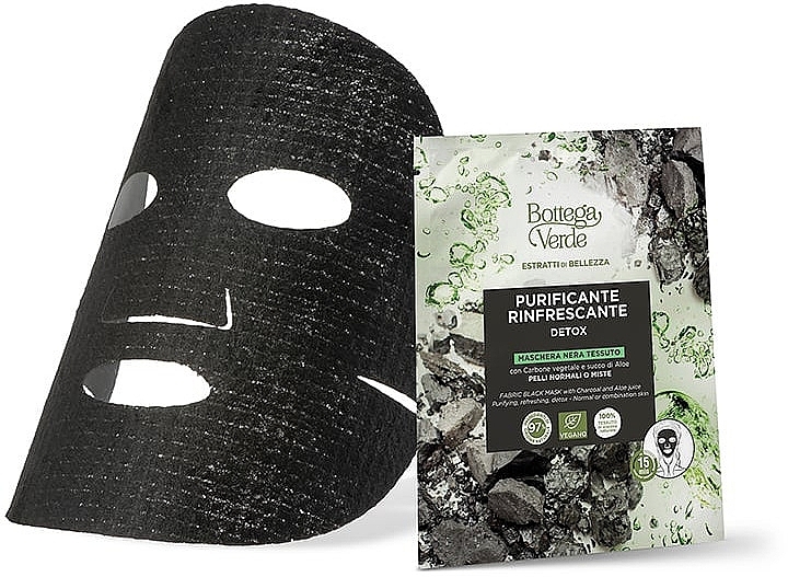 Face Mask - Bottega Verde Beauty Extracts Black Fabric Mask — photo N1