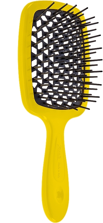 Hair Brush, black teeth, yellow - Janeke SuperBrush Vented Brush Yellow — photo N1