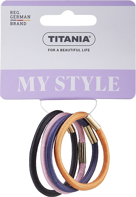 Hair Ties, 4 pcs, colourful - Titania — photo N1
