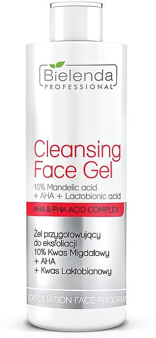Exfoliating Gel 10% with Almind Acid + AHA + Lactobionic Acid - Bielenda Professional Exfoliation Face Program Cleansing Face Gel — photo N1